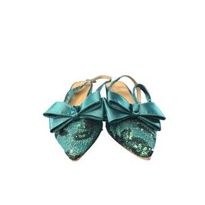 J. Renee Triata Green Heels Size 7 | Sample Sale 2022 | 2-Inch Kitten Heel Shoes